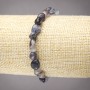 Bracelet élastique en pierre naturelle d'iolite galetée, diamètre 8×6 mm+