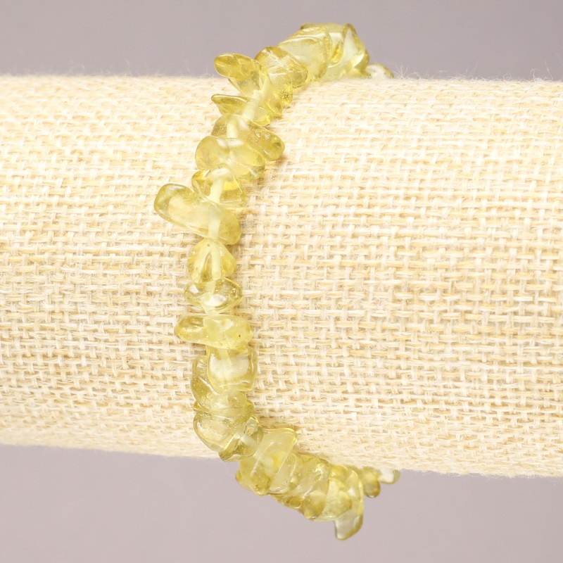 Bracelet élastique en quartz teinté, éclats, diamètre 6–8 mm+