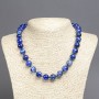 Collier en agate bleue, diamètre 12 mm ±, longueur 45 cm ±