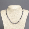Collier en pierre naturelle d'iolite, perles polies, diamètre 8×6 mm, longueur 45 cm ±