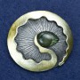 Broche «Élément» en métal argenté avec émail 52×45 mm +