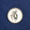Broche camée en métal doré et émail 34 mm +