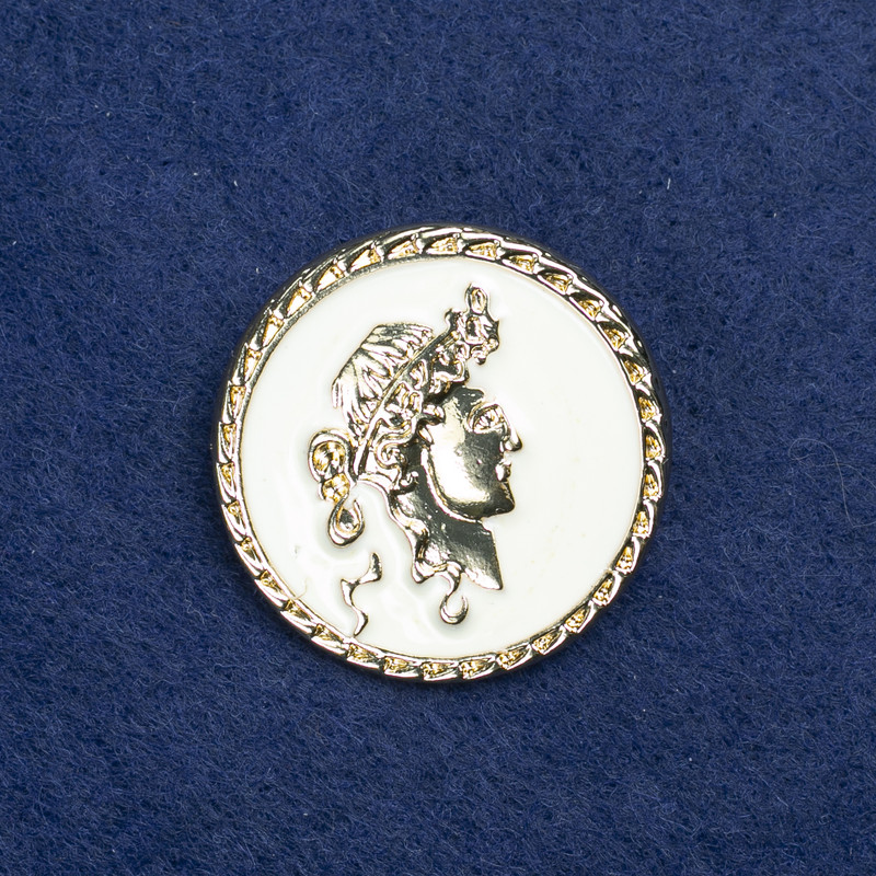 Broche camée en métal doré et émail 34 mm +