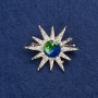 Broche Étoile en métal doré, émail et strass 32 mm +