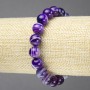 Bracelet élastique en agate violette naturelle, perles lisses de 10 mm