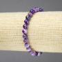 Bracelet élastique en agate violette, billes rondes lisses, diamètre 6 mm+