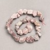 Perles sur fil en quartz fraise taillées, diamètre environ 14×12 mm, longueur 41 cm