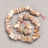 Perles sur fil en sélénite brut, galets 13×8 mm (±), longueur 41 cm