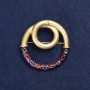 Broche «Accent» en métal doré et émail 45 mm +