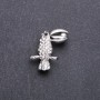 Broche «Oiseau Toucan» avec strass blancs, 32 × 20 mm, métal blanc