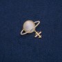Broche Saturne avec œil de chat et strass