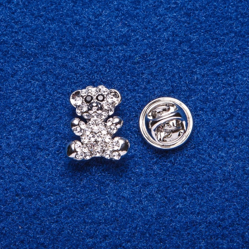 Broche à vis « Souris » métal argenté 1,6 × 1,3 cm