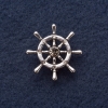Broche «Gouvernail», diamètre 3 cm, métal gris