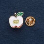 Broche pomme à vis, 1,5 × 2 cm, métal jaune