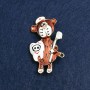 Broche Ourson dentiste en métal doré et émail 50×30 mm +