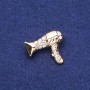 Broche sèche-cheveux avec strass en métal doré 24×28 mm