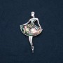 Broche-pendante «Ballerine» avec haliotite naturelle 80 × 45 mm