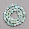 Perles sur fil en pierre naturelle Larimar, forme galet, diamètre 6×8 mm, longueur 39 cm (+/-)
