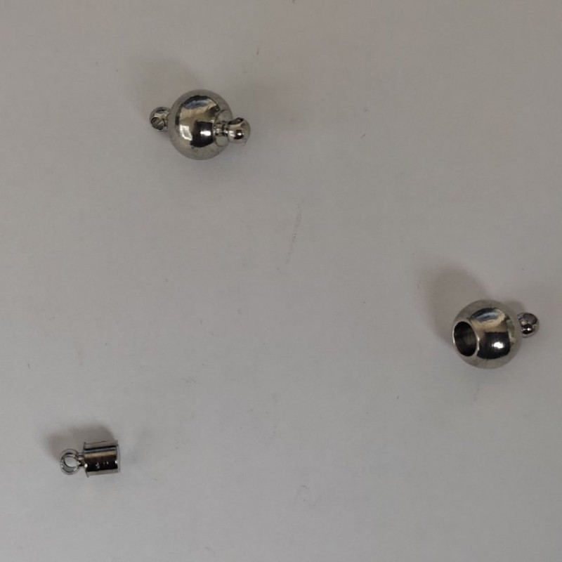 Fermoir magnétique pour bijoux 8×13 mm, couleur argentée