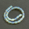 Perles sur fil en pierre de lune synthétique, forme baril, diamètre 10×14 mm ±, longueur 39 cm ±