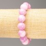 Bracelet en acrylique imitant le kunzite, billes lisses