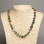 Collier en agate mousse taillée, diamètre 5×8–10 mm ±, longueur 50 cm+