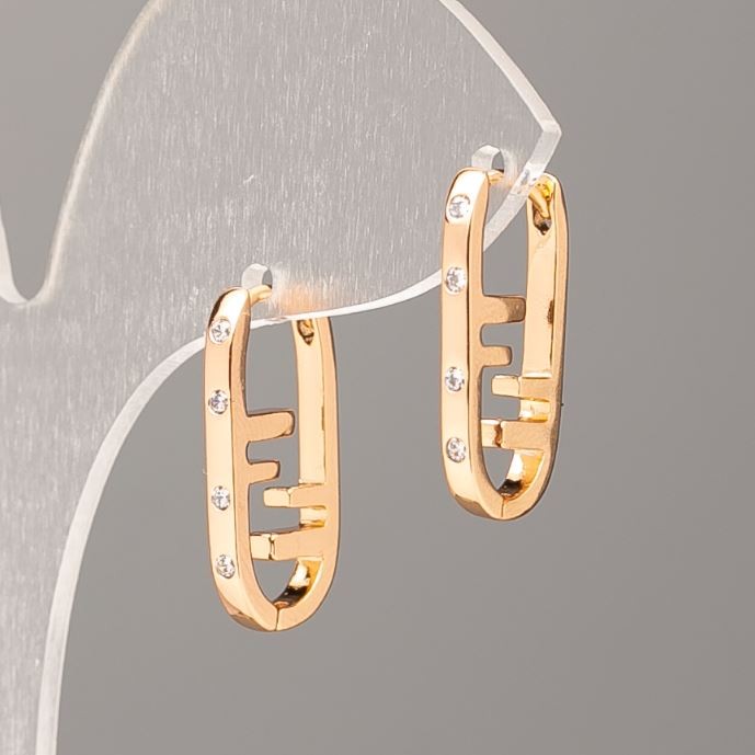 Boucles d'oreilles Xuping doré 18K avec strass blancs, diamètre 21×11 mm +