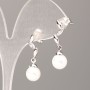 Boucles d'oreilles Xuping avec perle Majorque blanche 8 mm rhodium