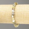 Bracelet opale verte, pierre naturelle, bille lisse, diamètre 7 mm, longueur 18 cm (élastique)