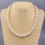 Collier de perles d'eau douce rondes de 9–10 mm, longueur 47 cm
