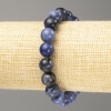Bracelet en sodalite, pierre naturelle, billes lisses, diamètre 10,5 mm, longueur 18 cm (élastique)