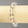 Bracelet en cristal de roche, perles lisses, diamètre 12 mm ±, longueur 18 cm (élastique)
