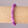 Bracelet en quartz teinté améthyste sur élastique, perles lisses de 10 mm, tour de poignet environ 18 cm