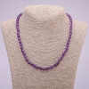 Collier en pierre naturelle d'améthyste, perles sphériques lisses, diamètre 6(±) mm, longueur 48 cm