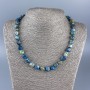 Collier en Chrysocolle et sodalite, perles galetées 8×10 mm ±, longueur 48 cm