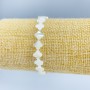 Bracelet en nacre en forme de trèfle, dimensions 8×8×2 mm ±, longueur 18 cm (élastique)