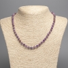 Collier en fosfosidérite naturel, perle facettée, diamètre 6 mm