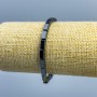 Bracelet en hématite rectangulaire, dimensions 8 × 4 mm, longueur 18 cm (élastique)