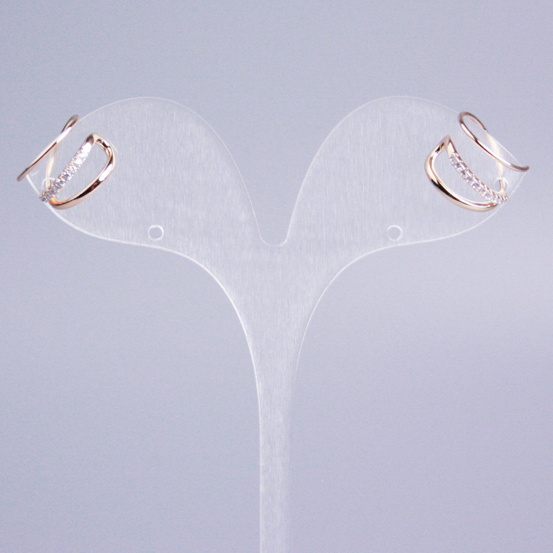 Manchette triple Xuping doré 18K, strass blancs 14x10mm +