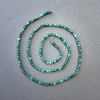 Perles cubiques en malachite, pierre naturelle, diamètre 2,5×2,5 mm, longueur de fil environ 40 cm ±