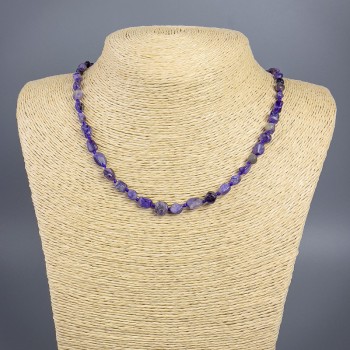 Collier en charoïte naturel, perles facettées, diamètre 5×7 mm, longueur 50 cm