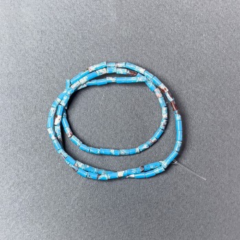 Perles de variscite turquoise (pressé), taille facettée, diamètre 2×4 mm, longueur environ 38 cm, sur fil