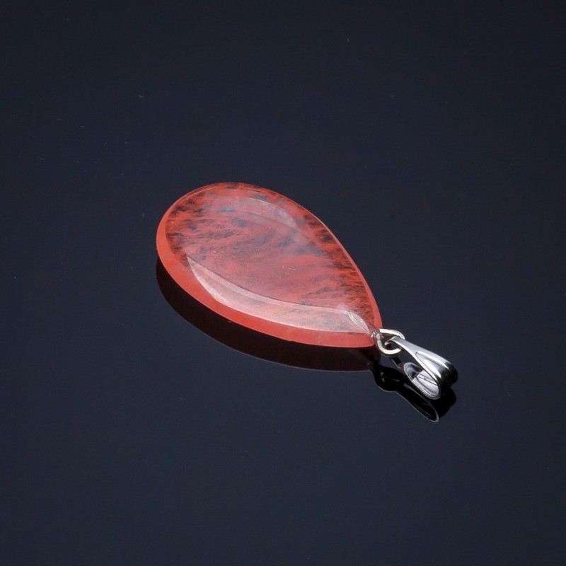 Pendentif goutte de calcédoine 2,5 × 1,7 cm (±)