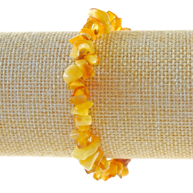 Bracelet en ambre «Éclat», diamètre 8×3 mm ±, longueur 18 cm ± (stretch)