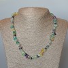 Collier en fluorite, pierre naturelle, perles galets, diamètre 9×4 mm ±, longueur 48 cm +