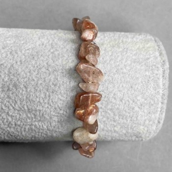 Bracelet en héliolite, éclats de pierre naturelle, diamètre 9×4 mm ±, longueur 18 cm (élastique)